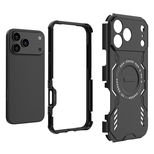 SKALO Armor Ventilated Heat Dissipation Cover til iPhone 17 Pro Max - Sort Black