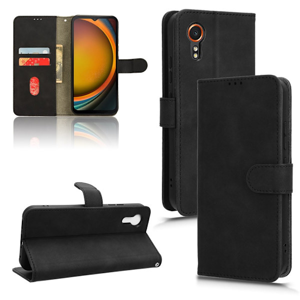 SKALO Samsung Xcover 7 Matt PU-læderpungetui - Sort Black