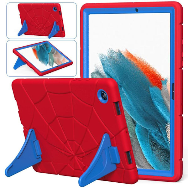 SKALO Samsung Tab A8 10.5 (2021/2022) Hämähäkinseitit lasten kuoriin - Punainen-Sininen Multicolor
