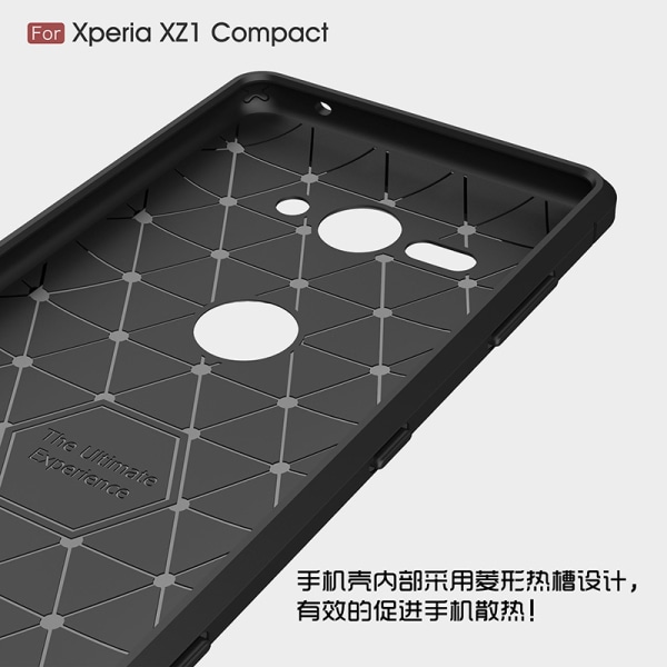 SKALO Sony Xperia XZ2 Compact Armor Carbon Stöttåligt TPU-skal - grå