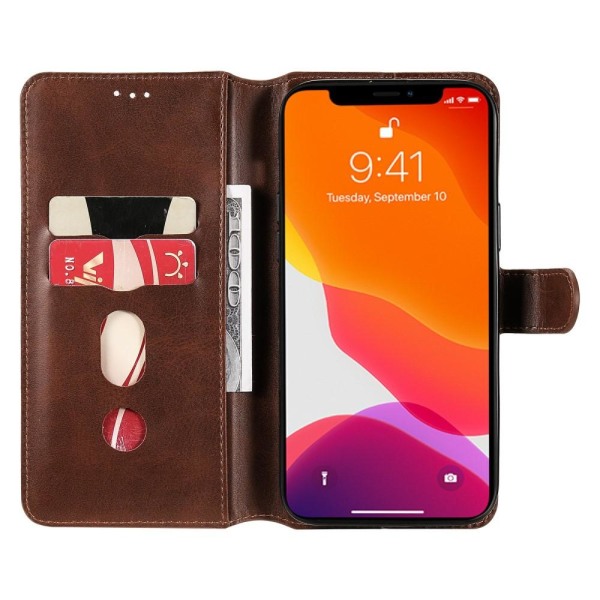 SKALO iPhone 13 Pro Max Classic Wallet Cover - Brun Brown