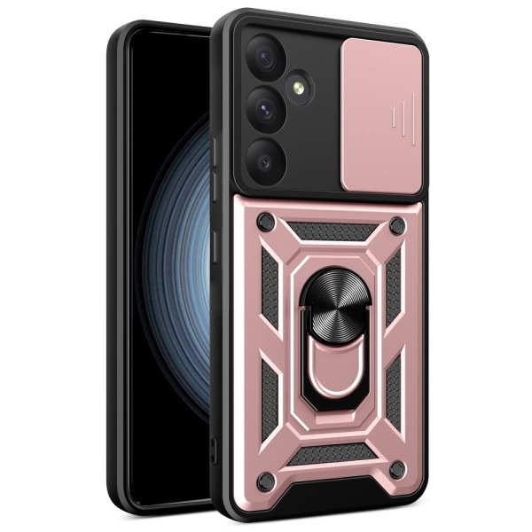 SKALO Samsung A55 5G Armor Hybrid Metallring Kameraslider - Rosé Rosa guld