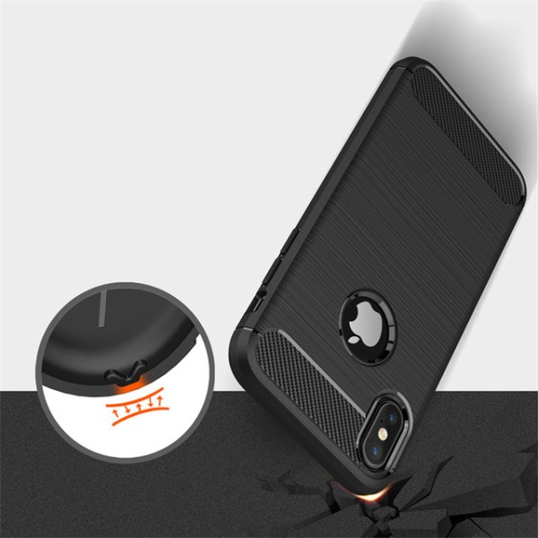 SKALO iPhone XS Max Armor Carbon Iskunkestävä TPU suojakuori - V Grey