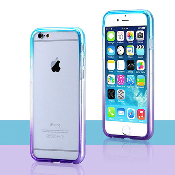 Gradient färgade Bumper till iPhone 6/6S - Olika färger MultiColor Lila/Gul
