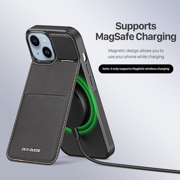 DUX DUCIS iPhone 15 Rafi Series Magnetring Skal med Korthållare - Svart Svart