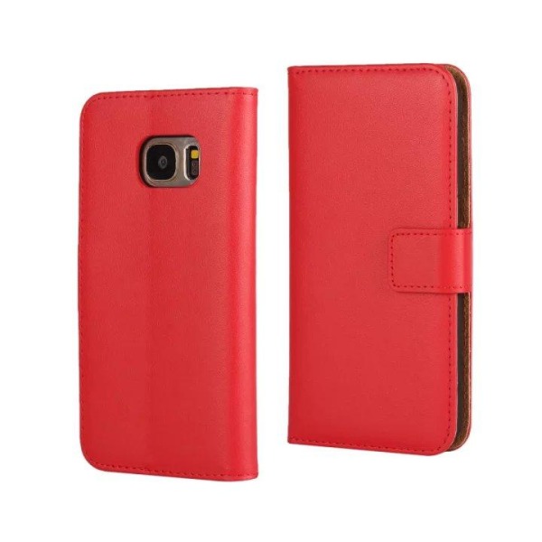 SKALO Samsung S7 Plånboksfodral Äkta Skinn - Fler färger Ljusrosa