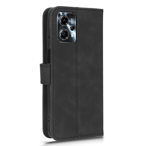 SKALO Motorola Moto G23 4G Matt PU-læderpungetui - Sort Black