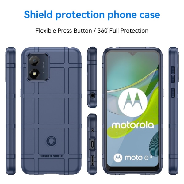 SKALO Motorola Moto E13 4G Rugged Shield Stødsikker TPU-cover Blue