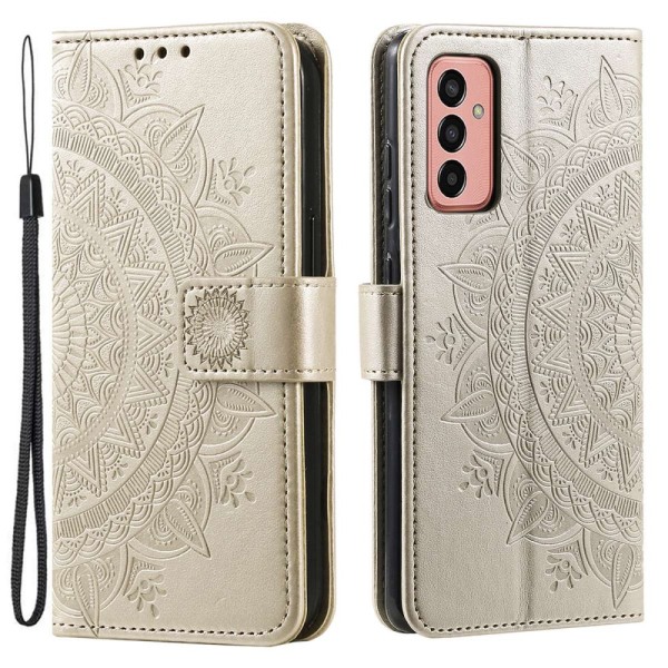 SKALO Samsung A14 4G/5G Mandala Flip Cover - Guld Gold