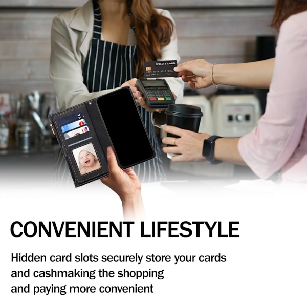 SKALO Motorola Edge 50 Neo 5G ESEBLE Big Wallet Pungetui - Sort Black