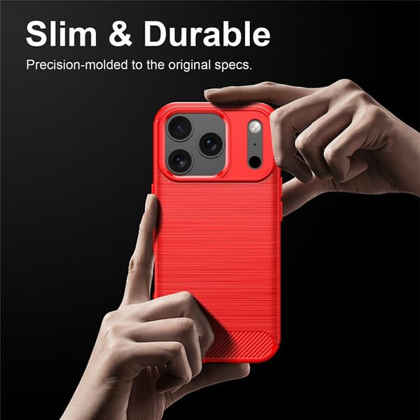 SKALO Armor Carbon  för iPhone 18 Pro Max Cover til iPhone 18 Pro Max - Vælg farve Red