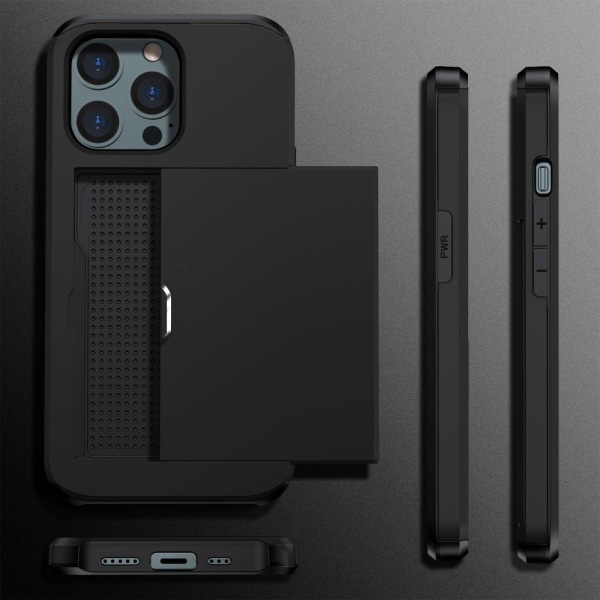 SKALO iPhone 14 Pro Armor Skal Korthållare - Svart Svart