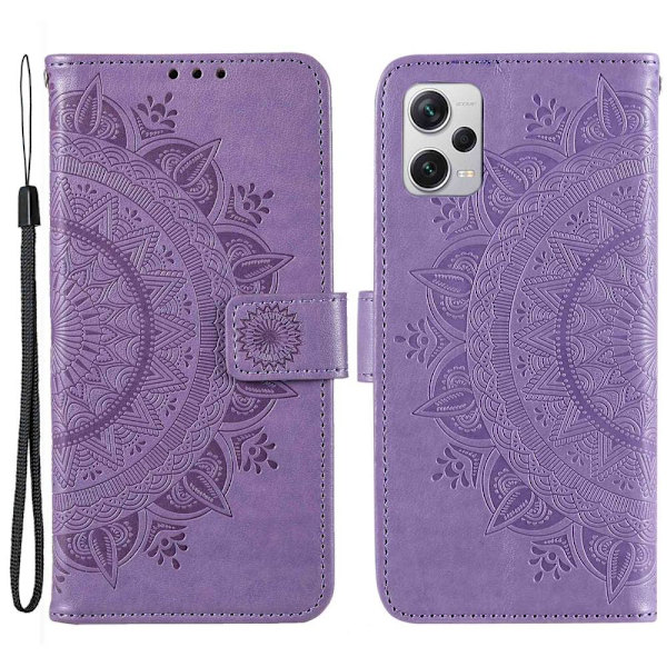 SKALO Xiaomi Redmi Note 12 Pro 5G Mandala lompakkokotelo - Violetti Purple