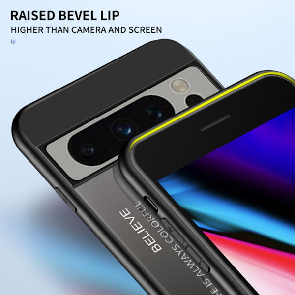 SKALO Google Pixel 8 Pro Gradientti karkaistu lasi TPU-suojakuori - Punainen Red