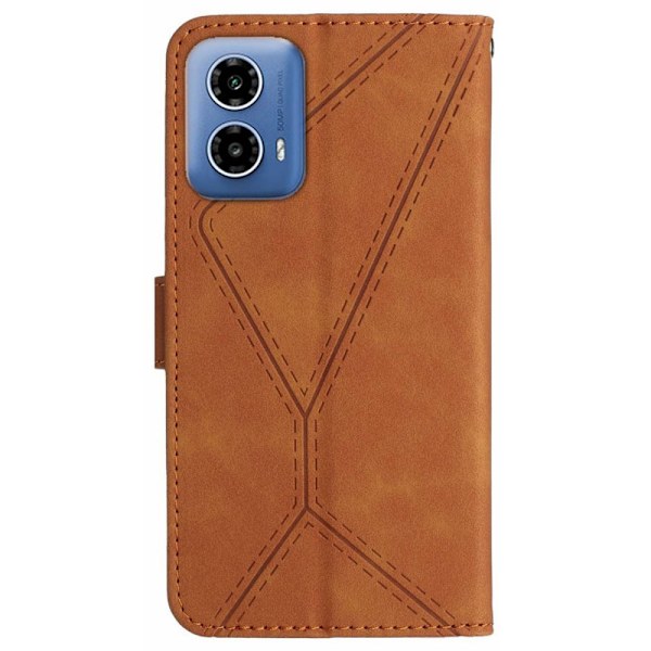 SKALO Motorola Moto G04 Embossed Plånboksfodral i PU-Läder - Brun Brun