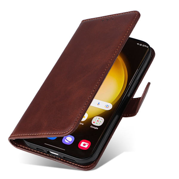 SKALO Samsung S24 Ultra PU-læder Pungetui - Vælg farve Brown