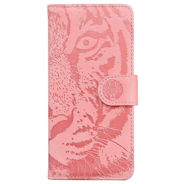 SKALO Embossed Tiger Plånboksfodral för iPhone 18 Pro Max - Rosa Rosa