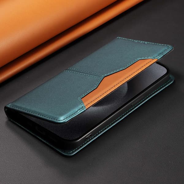 SKALO PU-Læder Flip Cover til iPhone 17 Pro Max - Grøn Green