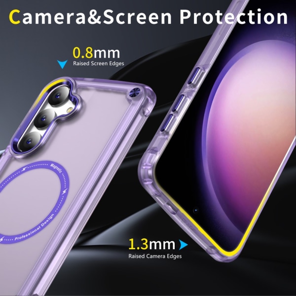 SKALO Samsung S24 Läpinäkyvä TPU Magneetti/Metal Suojakuori - Violetti Purple