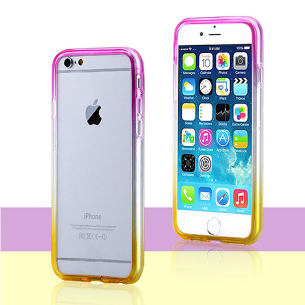 Gradient farvet Bumper til iPhone 6 / 6S - Forskellige farver MultiColor Lila/Gul