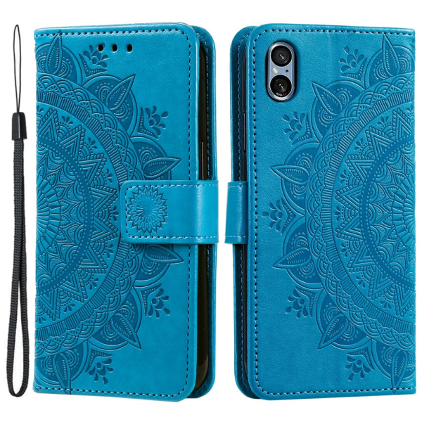 SKALO Sony Xperia 5 V Mandala Flip Cover - Blå Blue