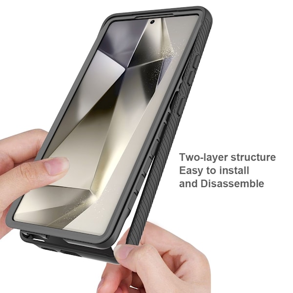 SKALO Samsung S25 Ultra Shockproof Clear Hybrid Suojakuori - Musta Black
