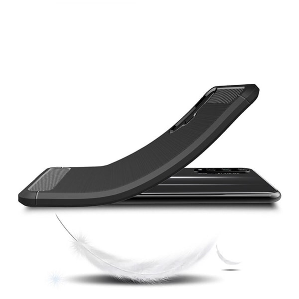 Stødsikker Armour Carbon TPU cover Huawei Nova 5T - flere farver Black