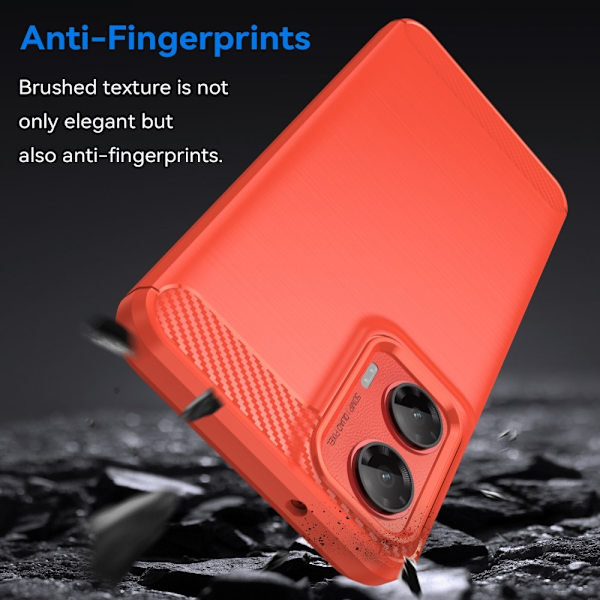 SKALO Motorola Moto G35 5G Armor Carbon Stöttåligt TPU-skal - Fler färger Röd