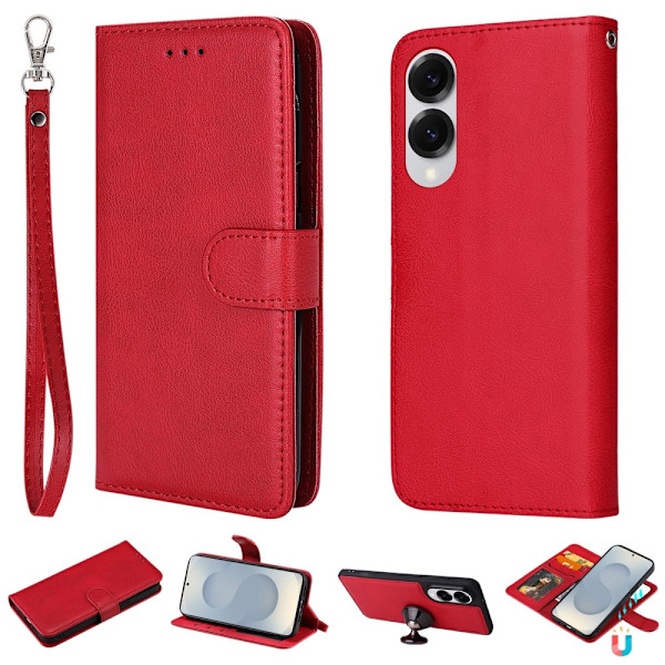 SKALO Samsung S25 Edge 2-i-1 Magnetisk Aftagelig Flip Cover - Rød Red