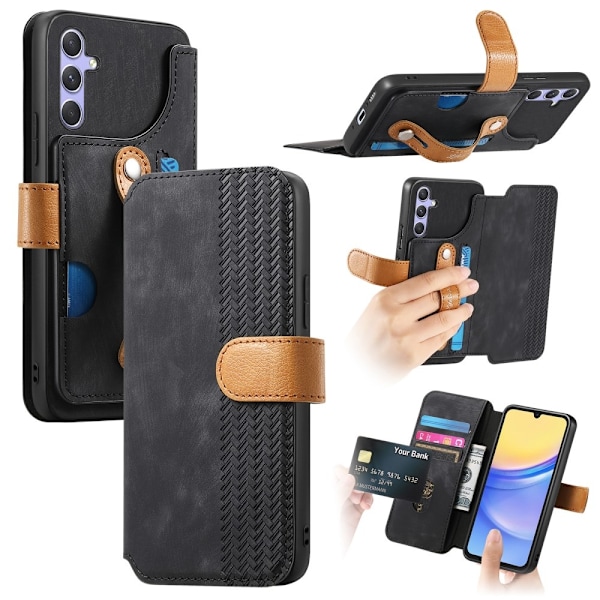 SKALO Samsung A26 5G SW-01 Retro PU-Læder Flip Cover - Sort Black