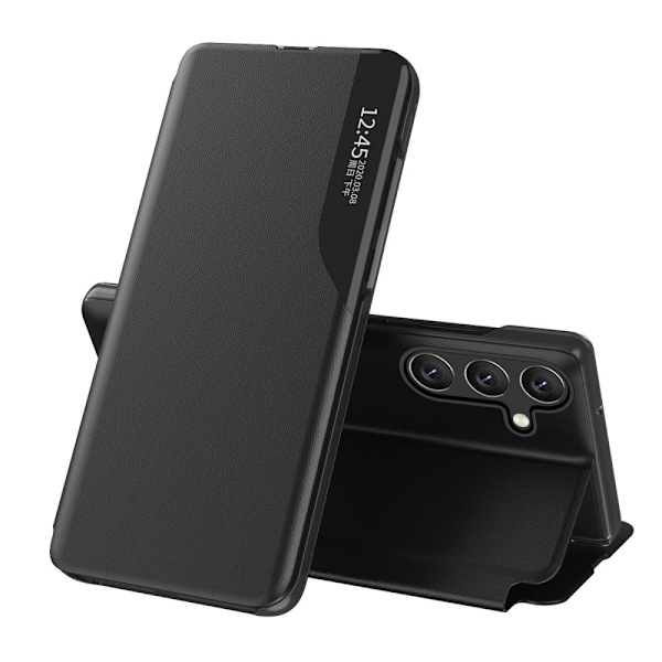 SKALO Samsung A16 Clear View Window Kotelo - Musta Black