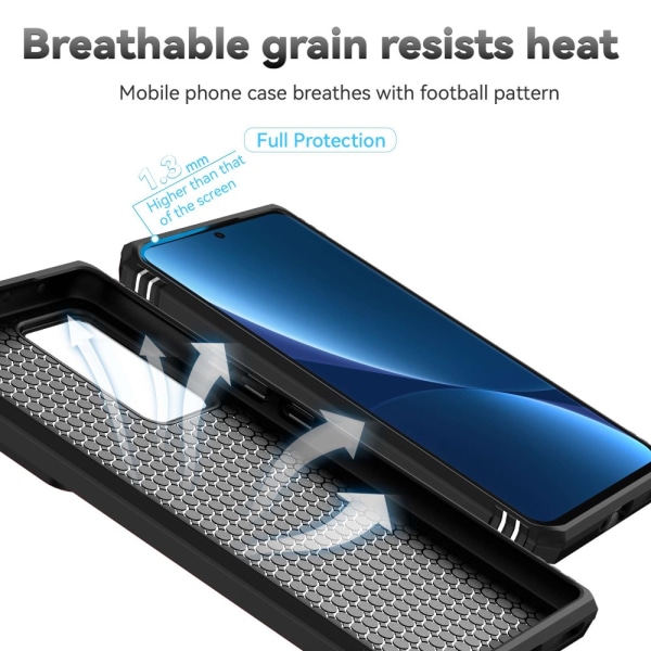 SKALO Xiaomi 12 Pro Armor Hybrid Metallring Kameraslider - Svart Svart