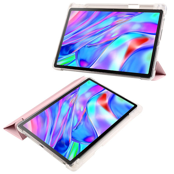 SKALO Lenovo Tab P11 Gen 2 Trifold Suojakotelo läpinäkyvällä taustapaperilla - Pinkki Pink