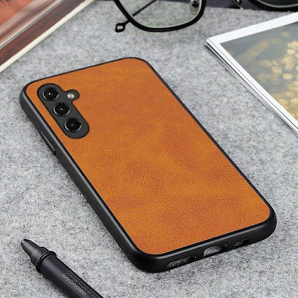 SKALO Samsung A14 4G/5G PU-læder Hybrid Cover - Lys brun Light brown