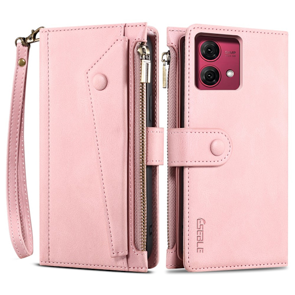 SKALO Motorola Moto G84 5G ESEBLE Big Wallet Plånboksfodral - Roséguld Rosa guld