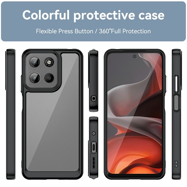SKALO Motorola Moto G15 4G Color Bumper Suojakuori - Musta Black
