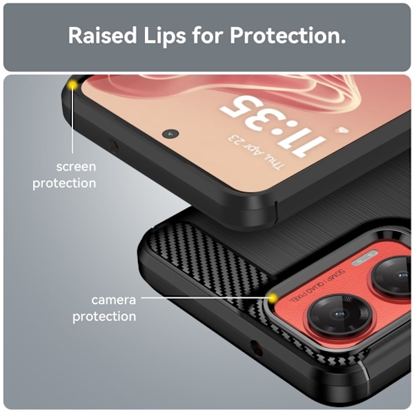 SKALO Motorola Moto G35 5G Armor Carbon Stöttåligt TPU-skal - Fler färger Svart