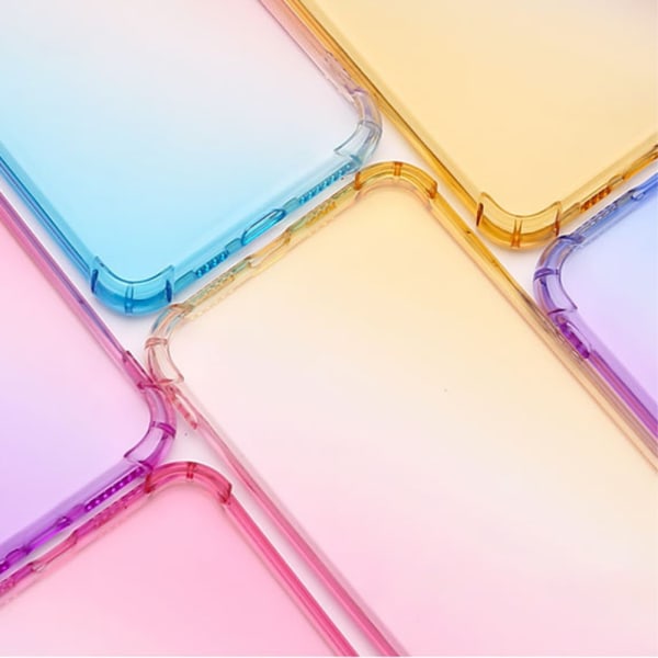 SKALO iPhone 15 Plus Gradientti Erittäin vahva TPU-kuori - Pinkki/Turkoosi Multicolor