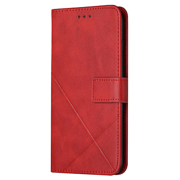 SKALO iPhone 15 Embossed Plånboksfodral i PU-Läder - Röd Röd