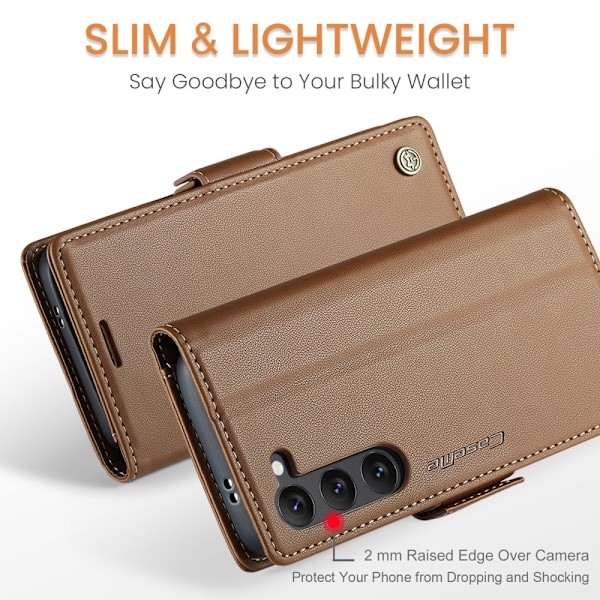 CaseMe Samsung S25 023 Series PU-Läder Flip Cover - Brun Brown