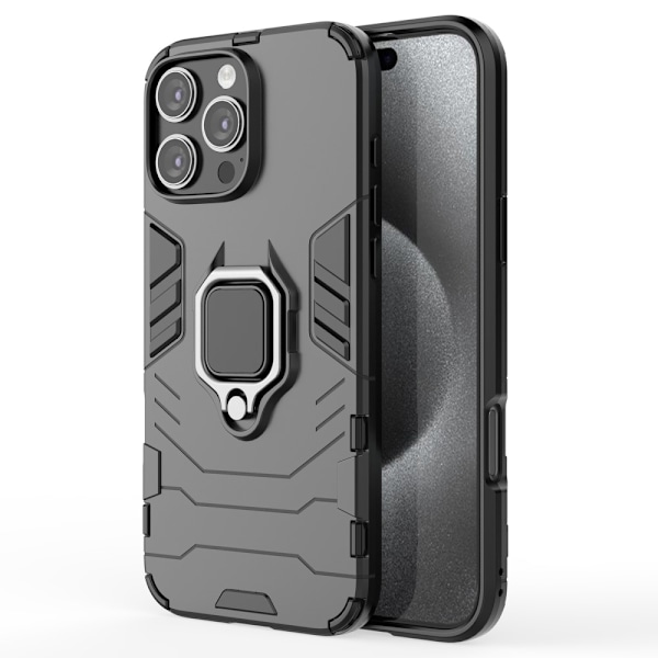 SKALO iPhone 16 Pro Max Armor Hybrid Metallring skal - Svart Svart