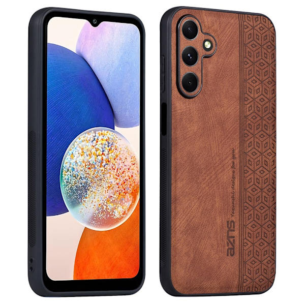 SKALO Samsung A15 4G AZNS PU-nahka suojakuori - Ruskea Brown