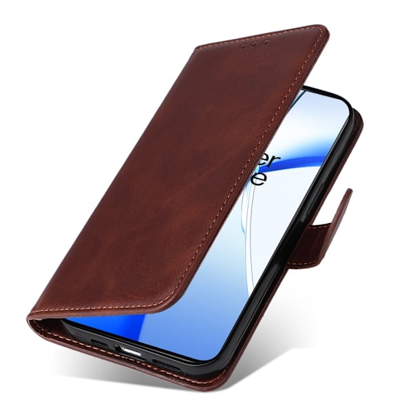 SKALO OnePlus 13R PU-læder Flip Cover - Vælg farve Brown