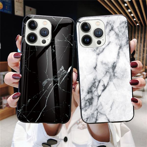 SKALO iPhone 16 Pro Marmor Härdat Glas TPU-skal - Motiv 2 multifärg