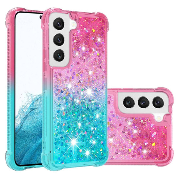 SKALO Samsung S23 Kvicksand Glitter Hjärtan TPU-skal - Rosa-Turk multifärg