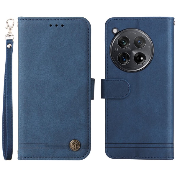 SKALO OnePlus 12R 5G Plånboksfodral i PU-Läder - Blå Blå