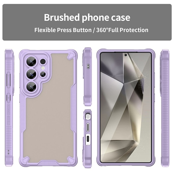 SKALO Samsung S25 Ultra Armor Hybrid Frosted Suojakuori - Violetti Purple