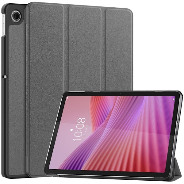 SKALO Lenovo Tab 10.1" Trifold Kotelo - Harmaa Grey
