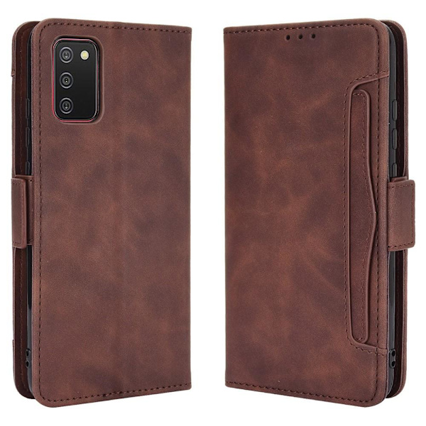 SKALO Samsung A02s / A03s 6-FACK Plånboksfodral - Brun Brown
