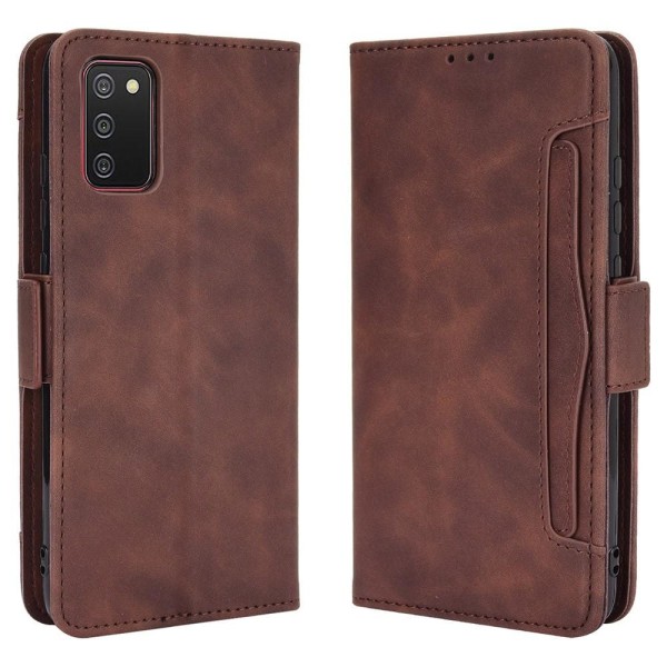 SKALO Samsung A02s / A03s 6-paikkainen lompakkokotelo - ruskea Brown